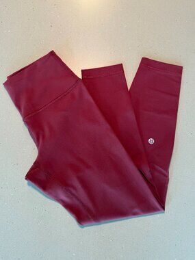 Lululemon Wunder Train High-Rise Tight 25" Red Merlot 6